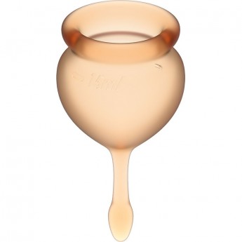 Набор менструальных чаш, 2шт SATISFYER FEEL GOOD MENSTRUAL CUP ORANGE Набор менструальных чаш, 2шт SATISFYER FEEL GOOD MENSTRUAL CUP ORANGE