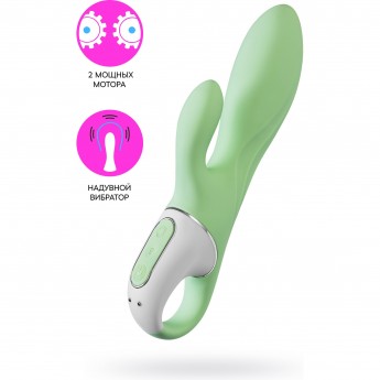 Нереалистичный вибратор SATISFYER AIR PUMP BANNY 5 зеленый Нереалистичный вибратор SATISFYER AIR PUMP BANNY 5 зеленый